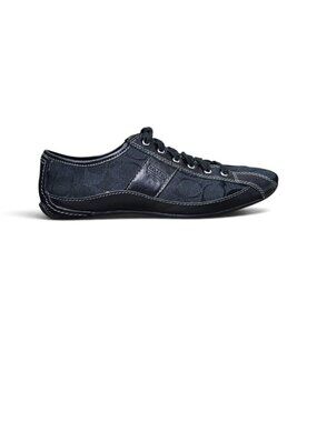 Coach Suee Vintage Black Signature Canvas Leather Driving Shoe Sneaker COA 8